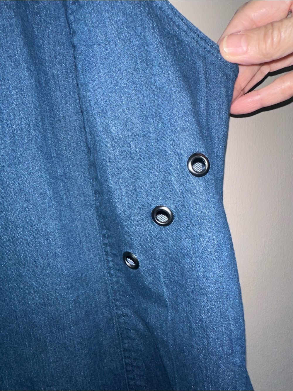 Ashley Stewart NWT Sleeveless Denim Shift Dress - Blue P2P 20” waist 17-18” - Picture 6 of 16
